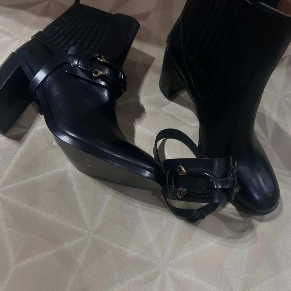 SARTORE Paris made in Italy leather Black heeled Ankle Boots size EU 37